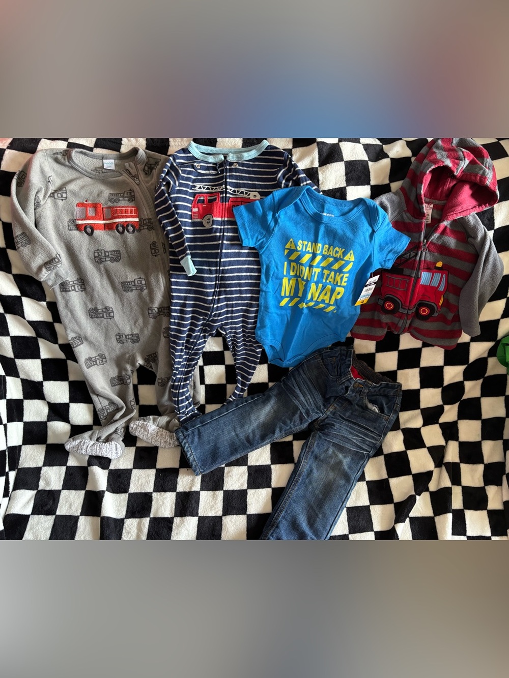 12/18 month fire truck clothing lot